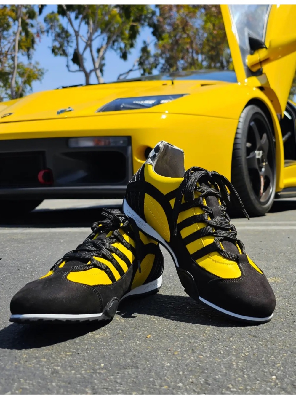 GrandPrix Originals Men's Athletic Sneakers in Yellow and Black